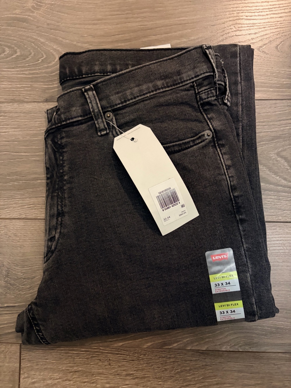 33x34 Men’s Levi's 541 Athletic Taper Blackwash Jeans